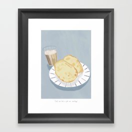 Café com leite e pão com manteiga  Framed Art Print