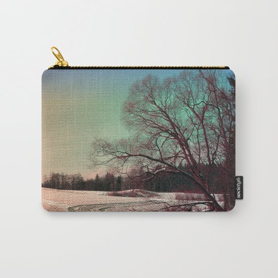 A snowy trail and some trees Carry-All Pouch