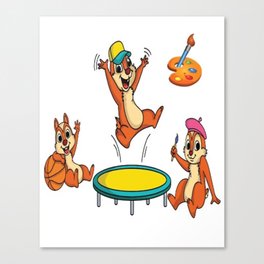 Happy Squirrels  Canvas Print