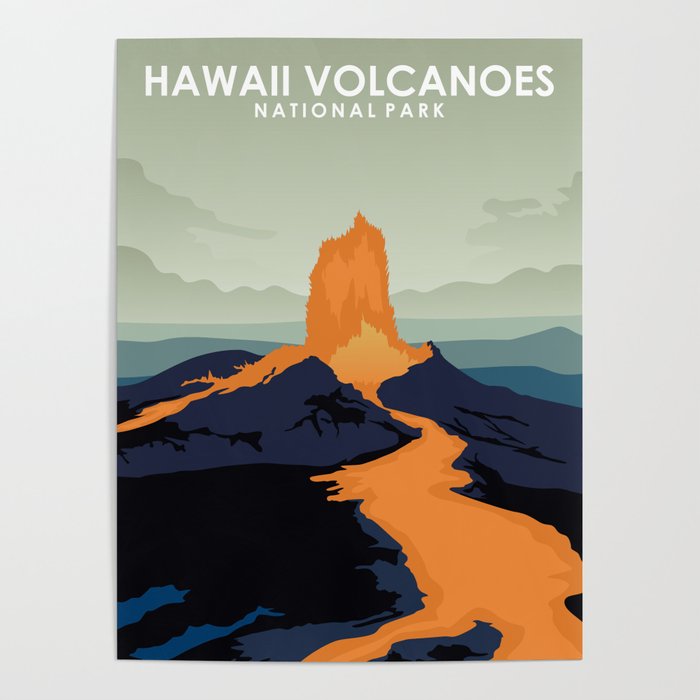Hawaii Volcanoes National Park Travel Poster Poster