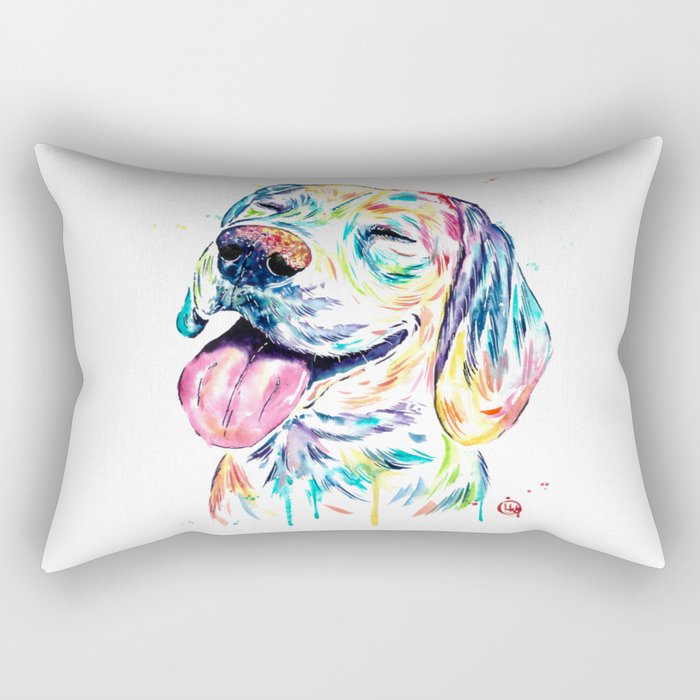 Beagle Painting Rectangular Pillow