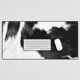 Primitive Hygge Cowhide in Black and White Desk Mat