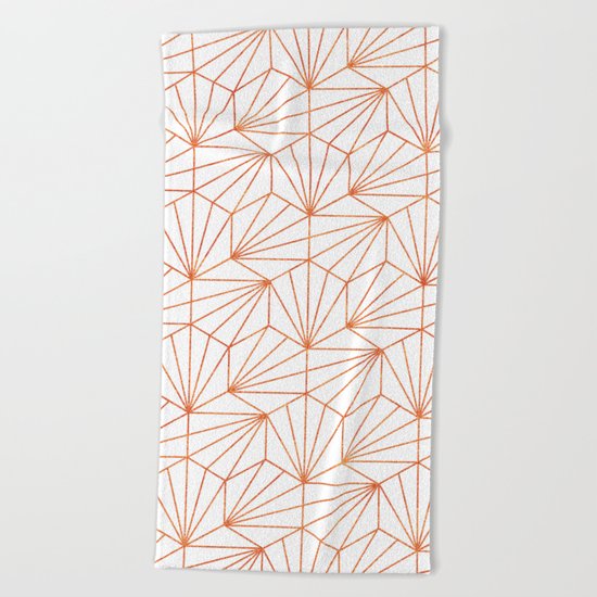Rose Gold & White #society6 #decor #buyart Beach Towel