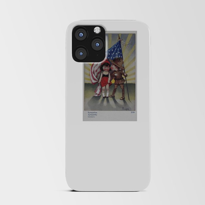 An Adorable Kiss Under American Flag - Simpathy Peace Usa & Russia iPhone Card Case