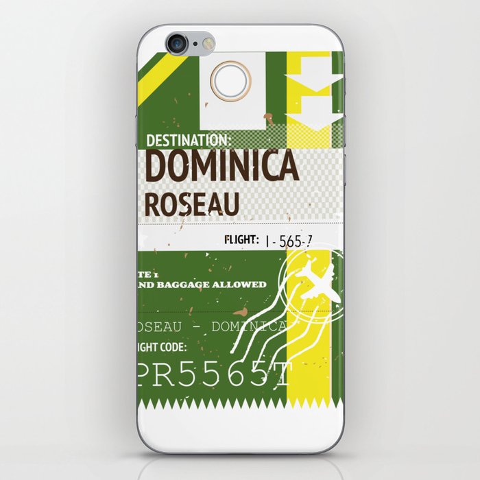 Dominica Roseau vintage travel ticket iPhone Skin