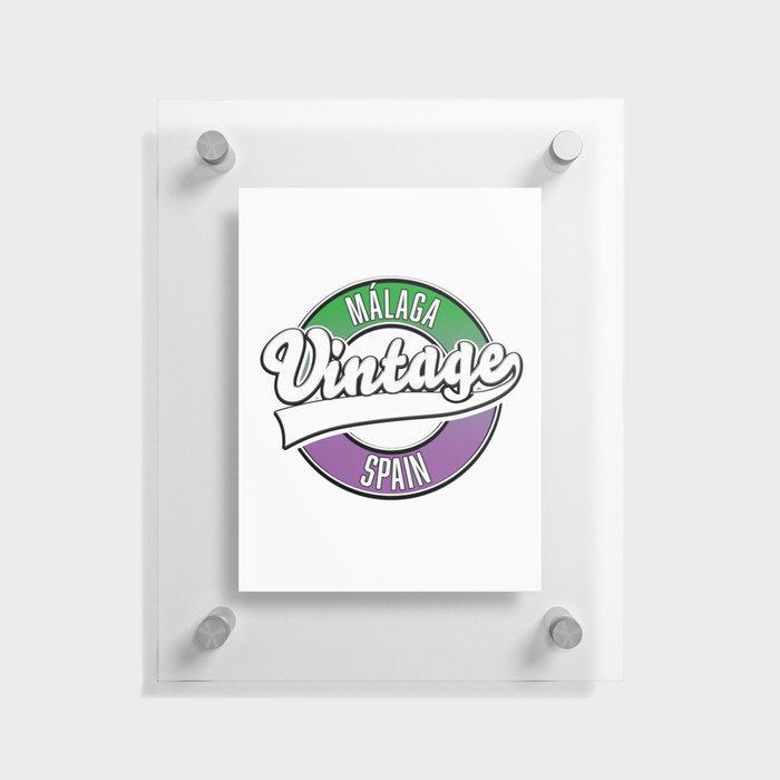 Málaga spain vintage style logo. Floating Acrylic Print