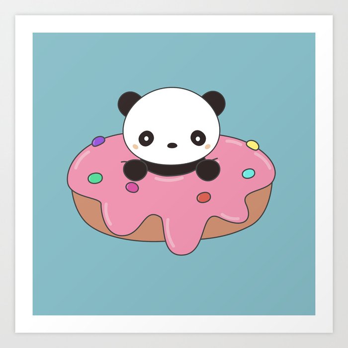 Kawaii Cute Panda Donut Art Print By Wordsberry Society6 For more tips, including how to draw a realistic panda, read on! kawaii cute panda donut art print by wordsberry