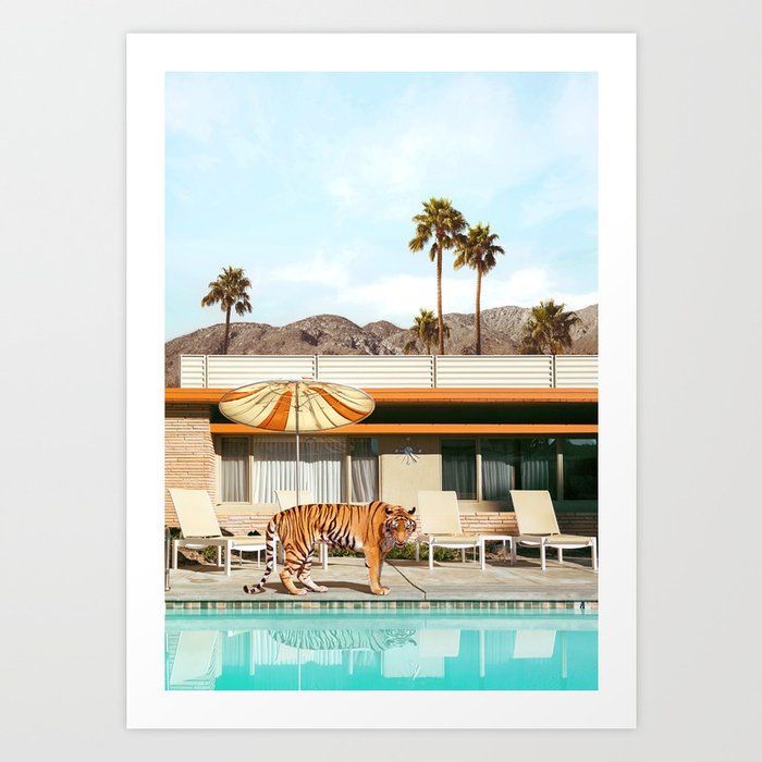 Pool Party Tiger Kunstdrucke Pool Party Tiger Kunstdrucke