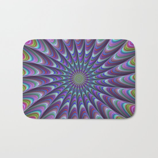 Twisted fractal sun Bath Mat