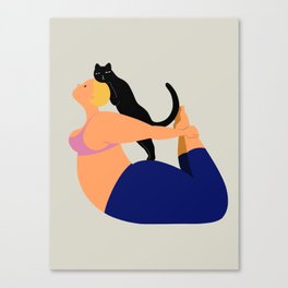 Yoga With Cat 18 Canvas Print