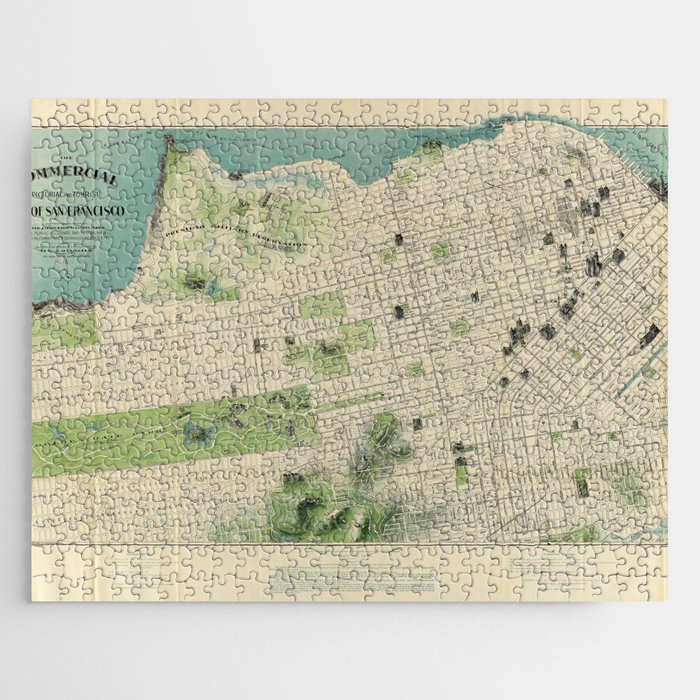 San Francisco Business Map 1904-Vintage Pictorial Map Jigsaw Puzzle