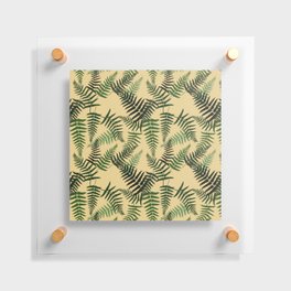 Fern Leaf Pattern on Tan Background Floating Acrylic Print