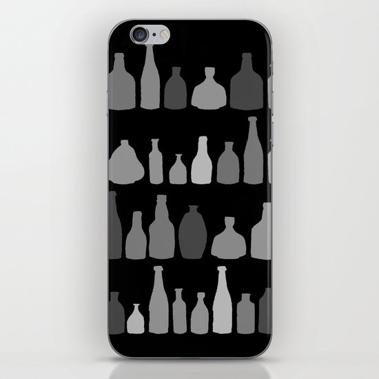 Bottles Black and White on Black iPhone & iPod Skin