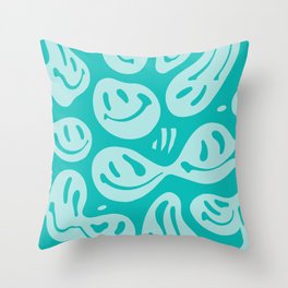Eggshell Blue Melted Happiness Throw Pillow