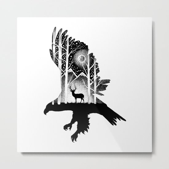 THE EAGLE AND THE DEER Metal Print