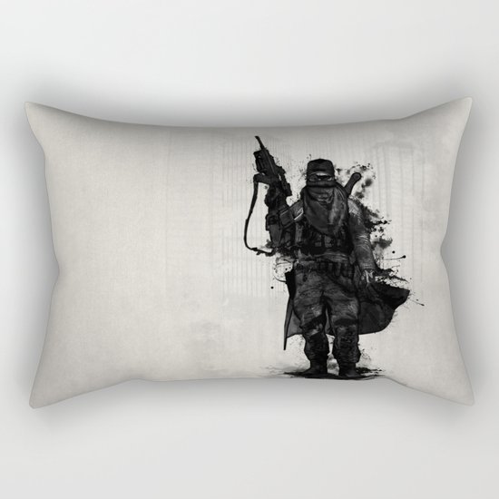 Post Apocalyptic Warrior Rectangular Pillow