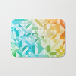 Colorful Geometric Pattern Saturated Rainbow Pattern Design (Red Pink Orange Yellow Green Blue) Bath Mat | Graphicdesign, Rainbow Pattern, Happy, Square, Triangle, Wanderlust, Geometry, Rainbow Design, Happiness, Saturation 