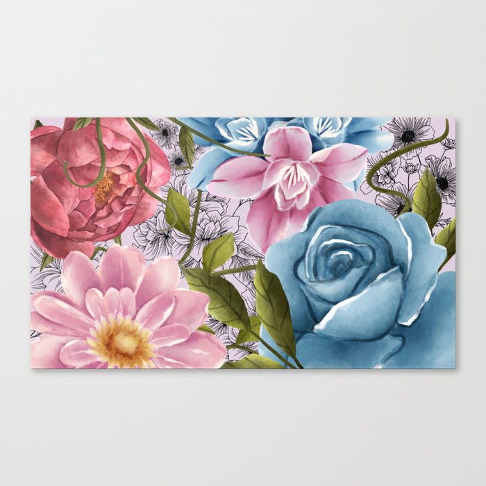 Colorful flowers home art Canvas Print
