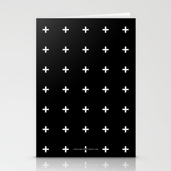 White Plus on Black /// www.pencilmeinstationery.com Stationery Cards