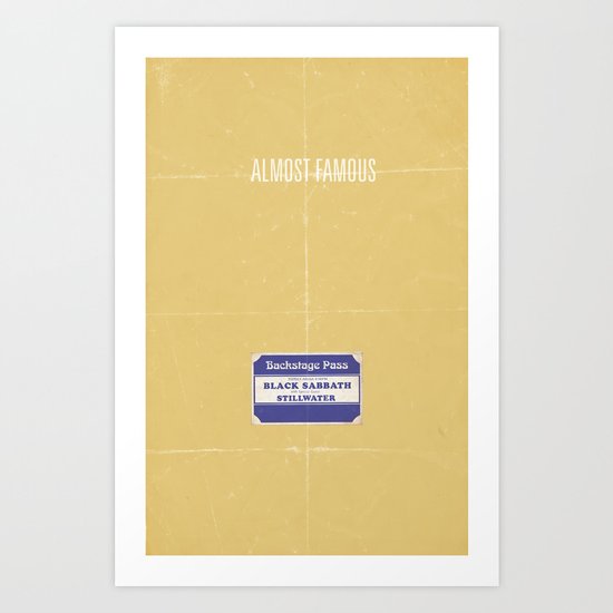 Almost Famous minimalist poster Art Print