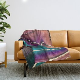 Abstract (teal, purple, gold) Throw Blanket