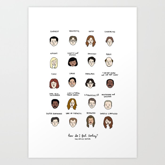 the office mood chart art print by roaringsoftly society6 society6 size chart