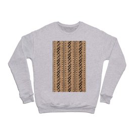 Jute and Black Mud Cloth Pattern  Crewneck Sweatshirt