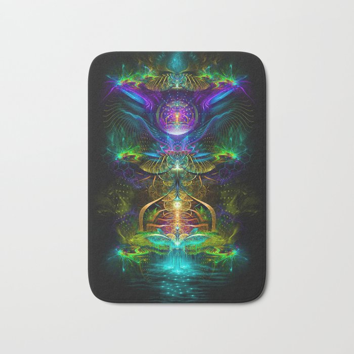 Neon - Fractal - Visionary Art - Manafold Art Bath Mat