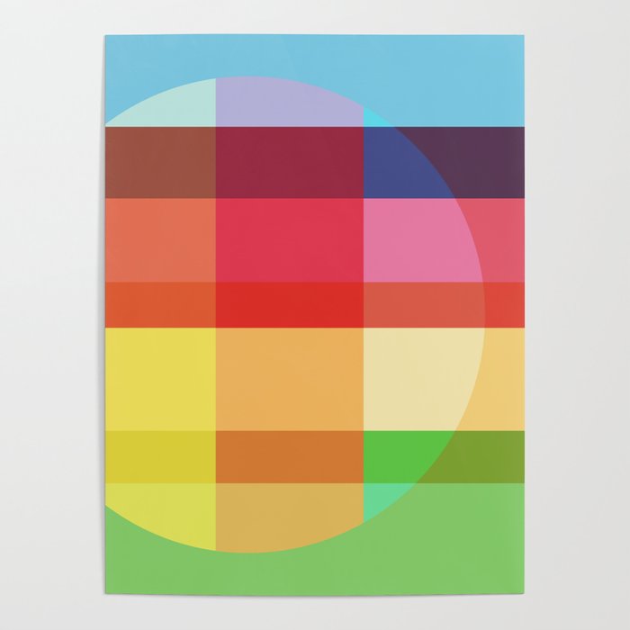 Happy Colorful Pattern Block Poster