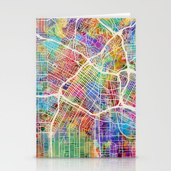Los Angeles City Street Map Stationery Cards