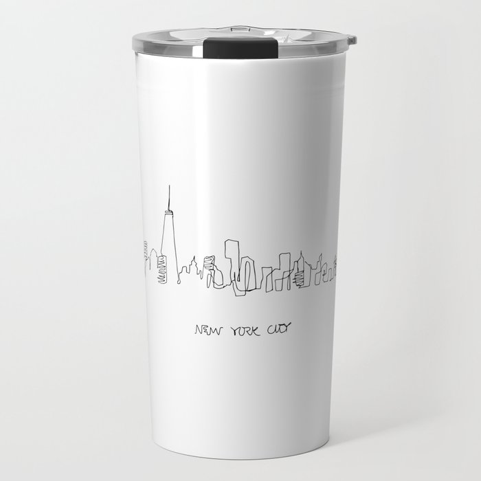 New York City Skyline Drawing Travel Mug