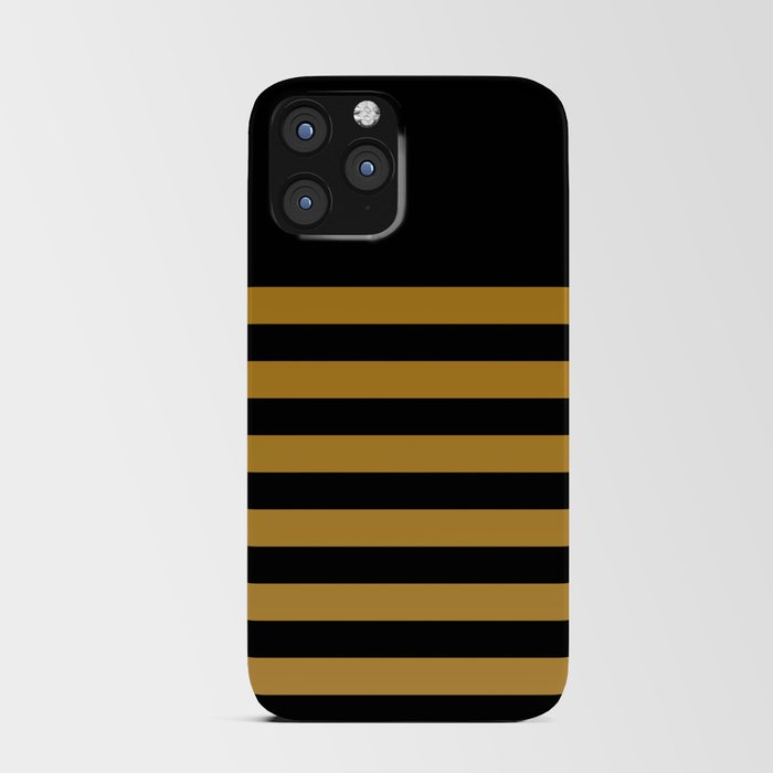 Elegant Black & Gold Stripes iPhone Card Case