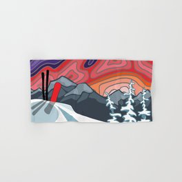 Snow Sport Sunset Landscape | Landscape Series | DopeyArt Hand & Bath Towel