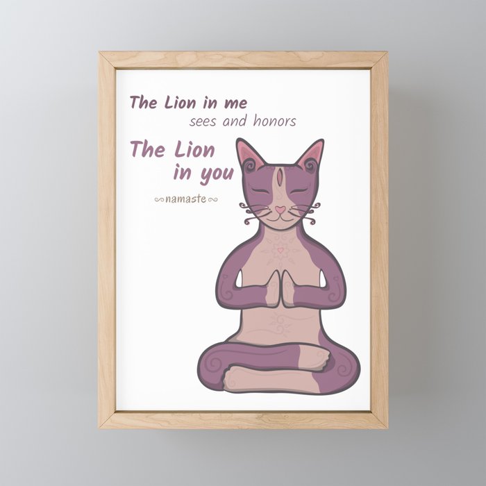 Namaste Cat Framed Mini Art Print