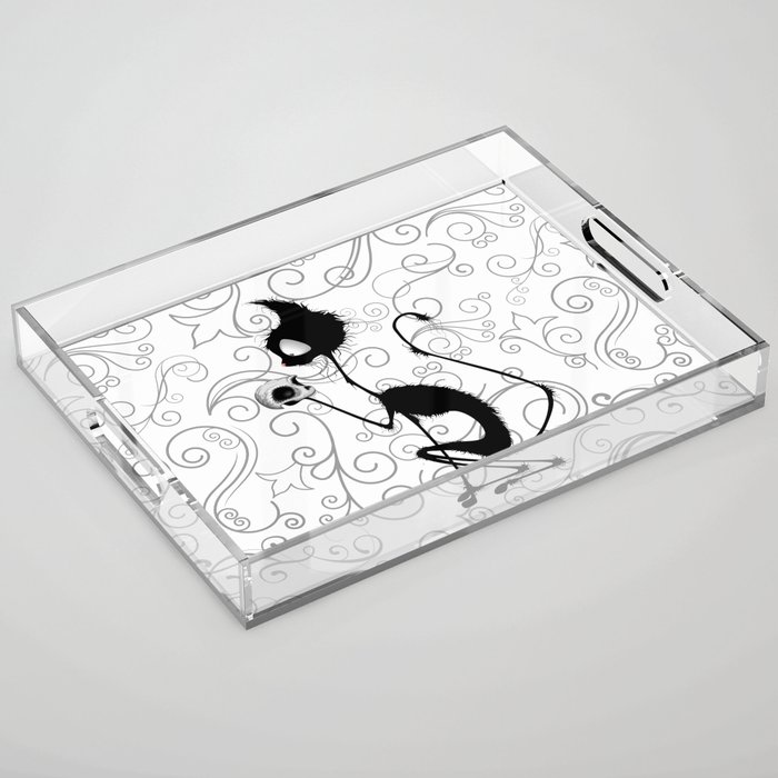 Cat Funny Shakespeare Parody Skinny Character "To Be or not to Be" Acrylic Tray