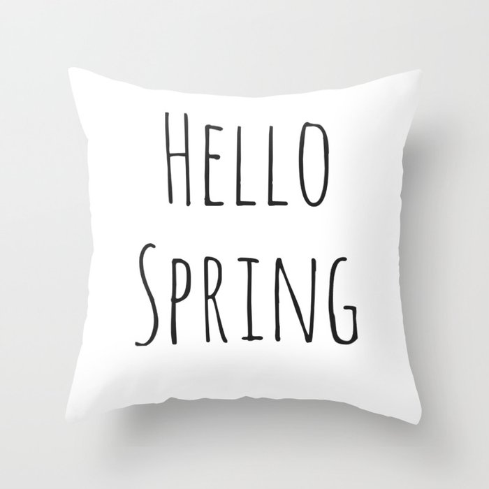 Hello Spring Throw Pillow