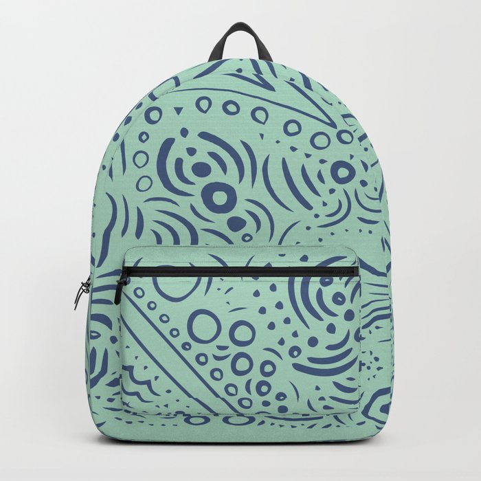 Intricate Exotic Pattern Blue Backpack