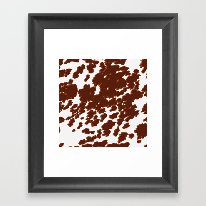 Brown Longhorn Cow Hide Design  Framed Art Print