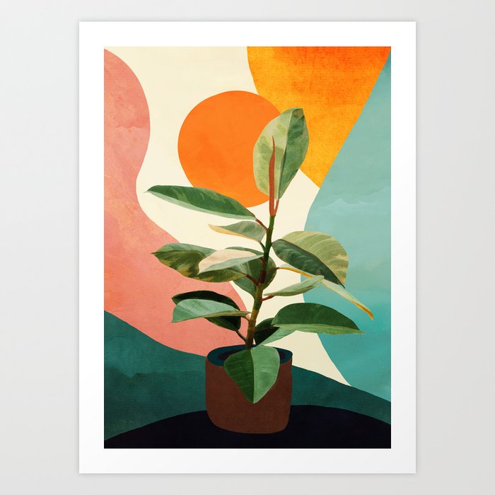 Colorful Ficus 1 Art Print