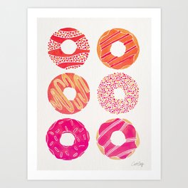 Half Dozen Donuts – Pink & Peach Ombré Art Print