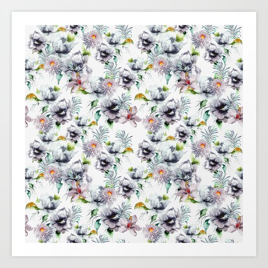 Autumn Garden PAttern Art Print