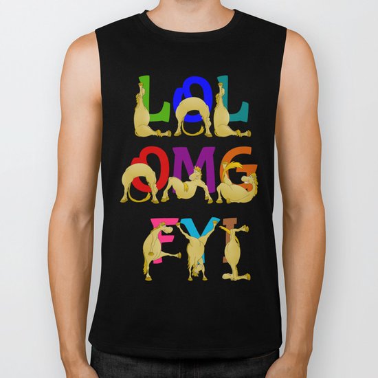 Cute Ponies LOL OMG FYI Biker Tank