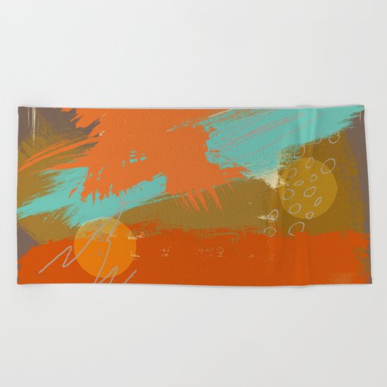 Secret Places, Abstract Landscape Art Beach Towel