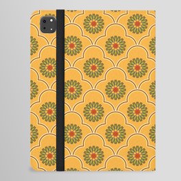  Ethnic Ogee Floral Pattern Yellow iPad Folio Case