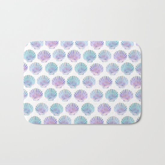 iridescent shells pattern Bath Mat