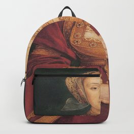 Hans Holbein the Younger - Betrothal portrait of Anne of Cleves Backpack | Anneboleyn, Henryviii, Catherineparr, Anneofcleves, Musical, Katherinehoward, Janeseymour, Painting, Westend, Catherineofaragon 