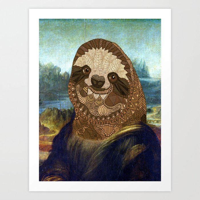 Sloth Lisa Art Print