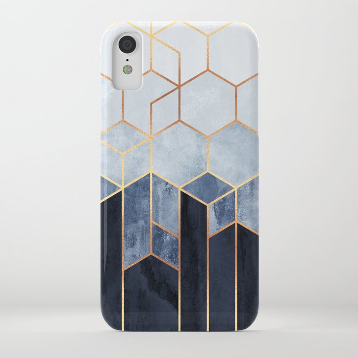 soft blue hexagons iphone case