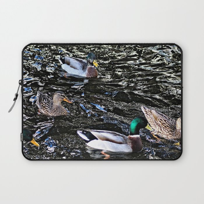 Mallard Ducks Swimming Waterfowl Lake Laptop Sleeve