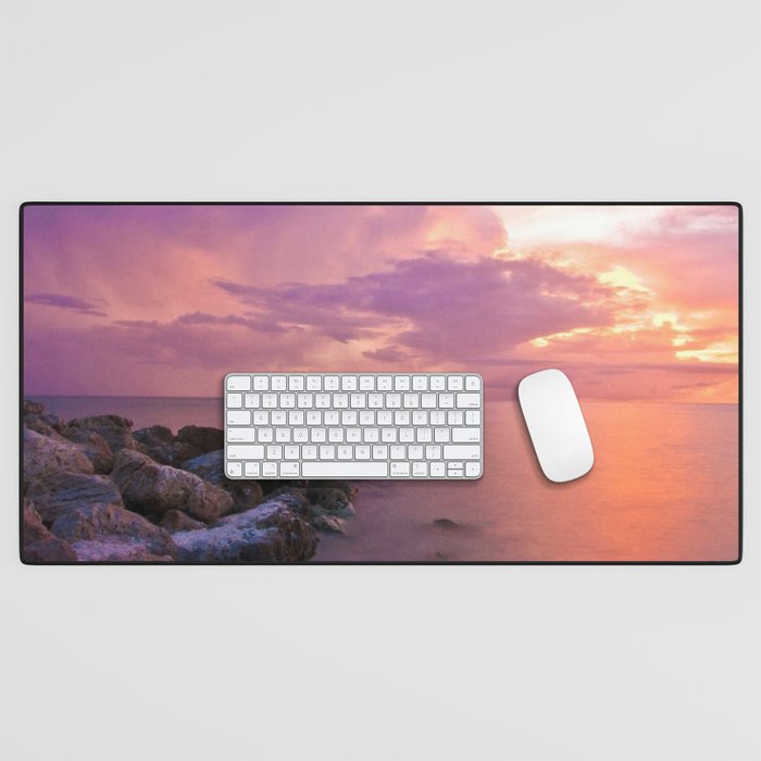USA Photography - Sunset By The Sea Desk Mat